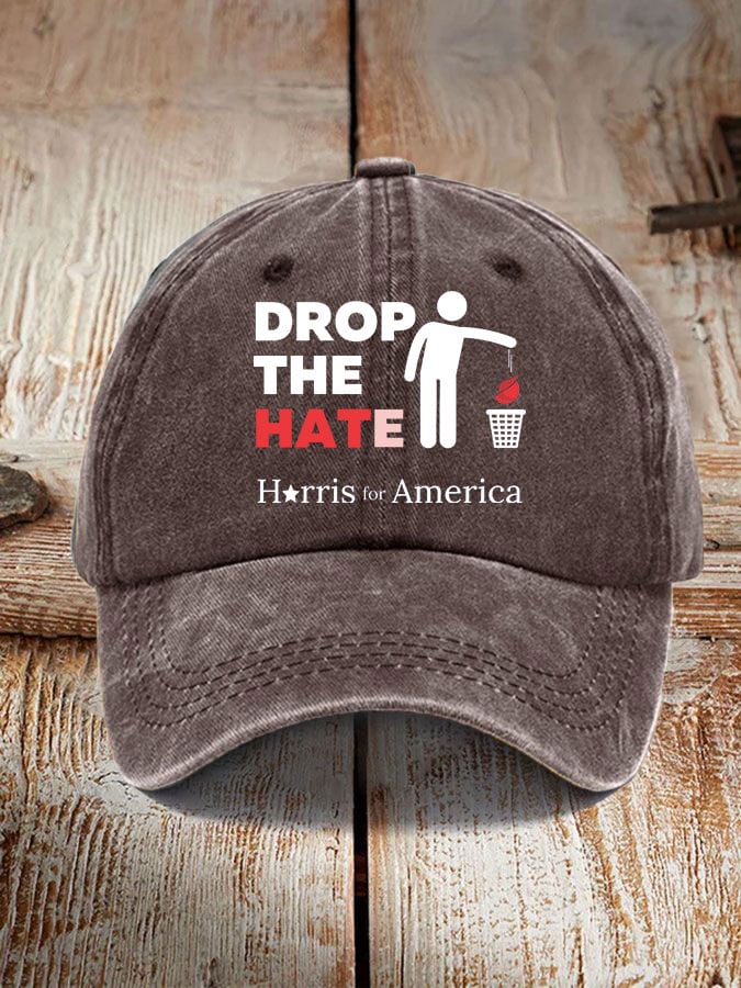 Drop The Hate Printed Casual Unisex Hat