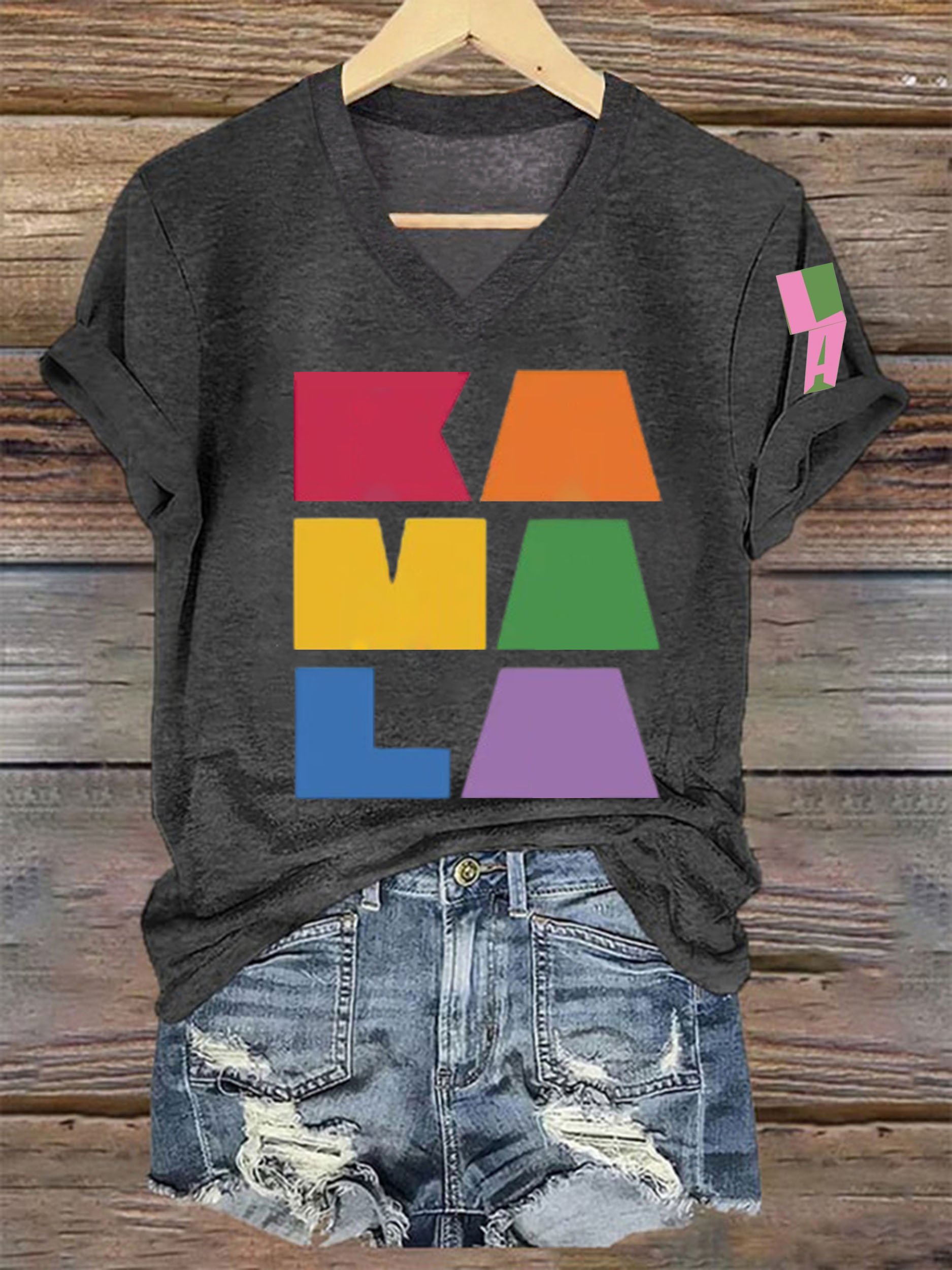 Women's La  Printed Short-Sleeved T-Shirt