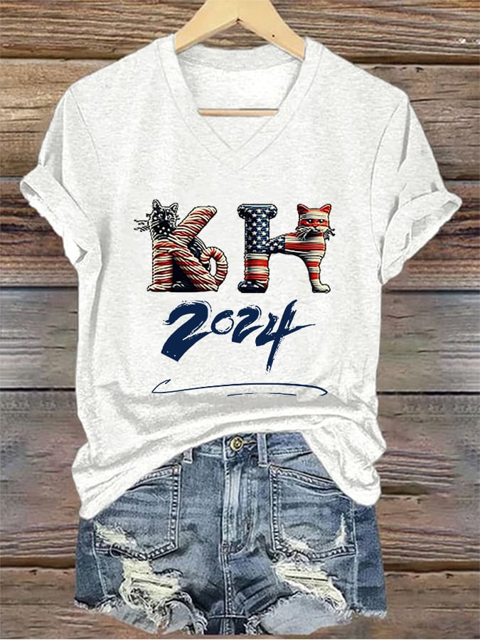 Women's K.H.  Flag Cat 2024 Print T-Shirt