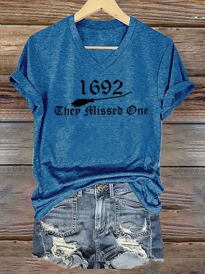 Women's 1692 They Missed One Print V-Neck T-Shirt