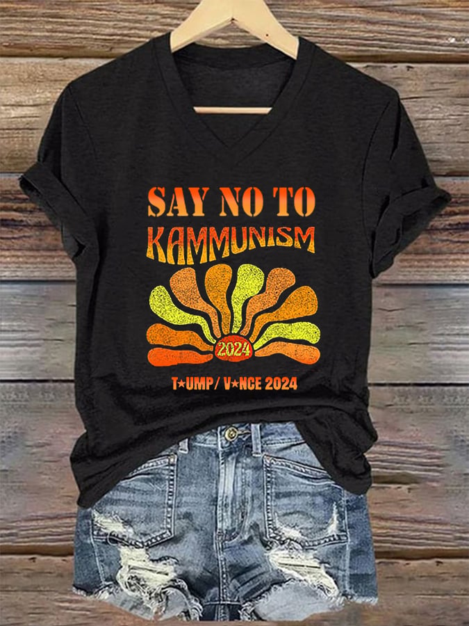 Women's Say no to Kamunism Print T-Shirt