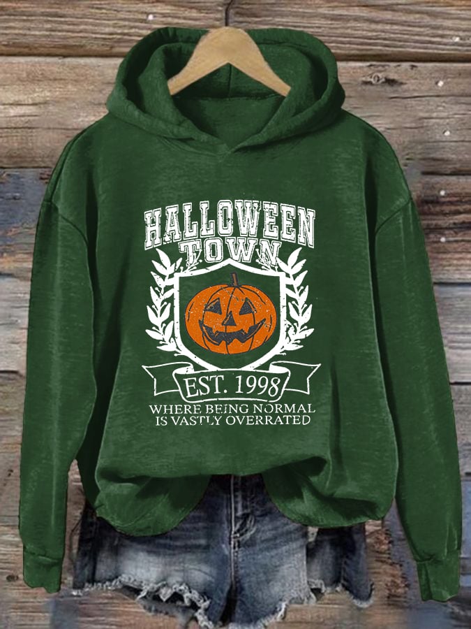 Women's Halloween Town Est 1998 Printed Casual Hoodie