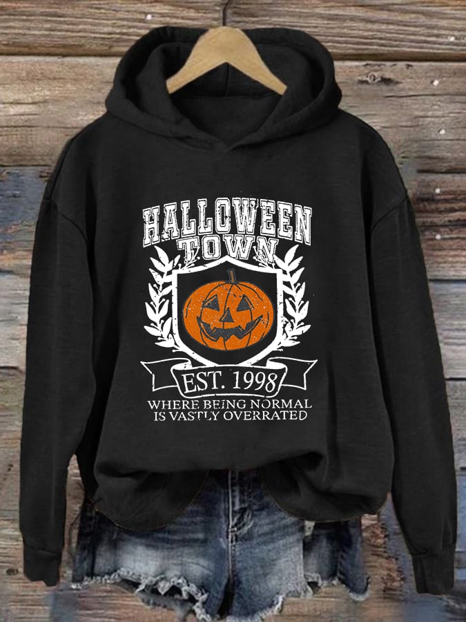 Women's Halloween Town Est 1998 Printed Casual Hoodie