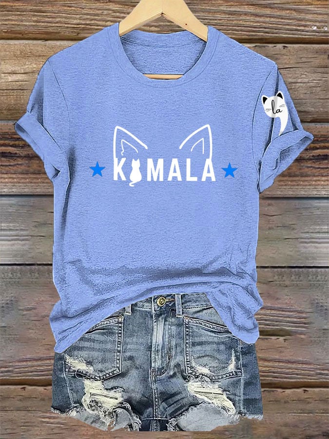 Women's La cat printed T-shirt