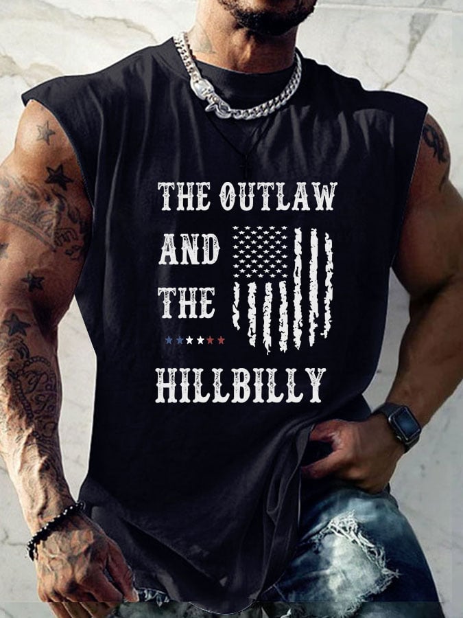 Men's The Outlaw and The Hillbilly Printed Casual Tank Top