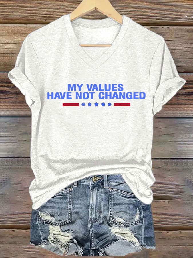 Women's My Values Have Not Changed Print Casual T-Shirt