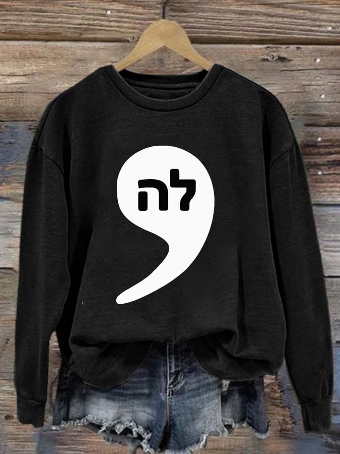 Women's comma la print crew neck sweatshirt