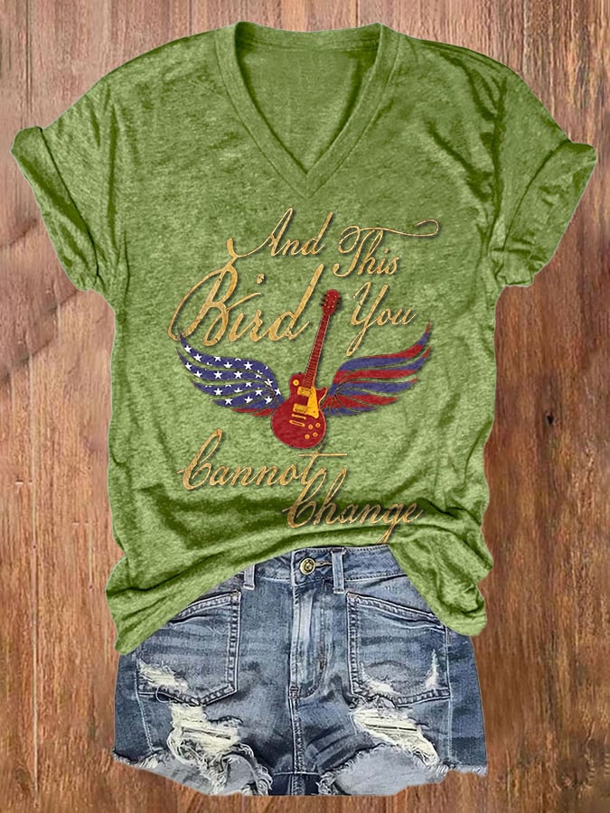 Women's And This Bird You Cannot Change Print Casual T-Shirt