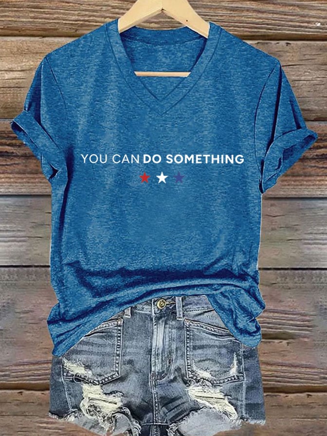 Women's You Can Do Something Printed Short-Sleeved T-Shirt