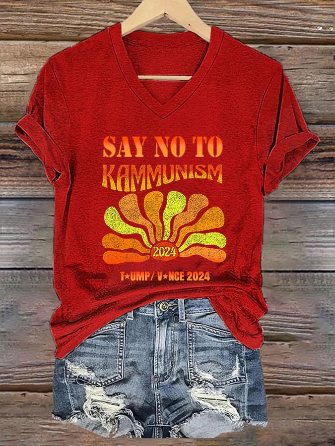 Women's Say no to Kamunism Print T-Shirt