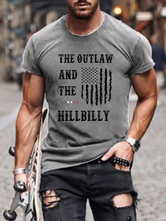 Men's The Outlaw and The Hillbilly Printed Casual T-Shirt