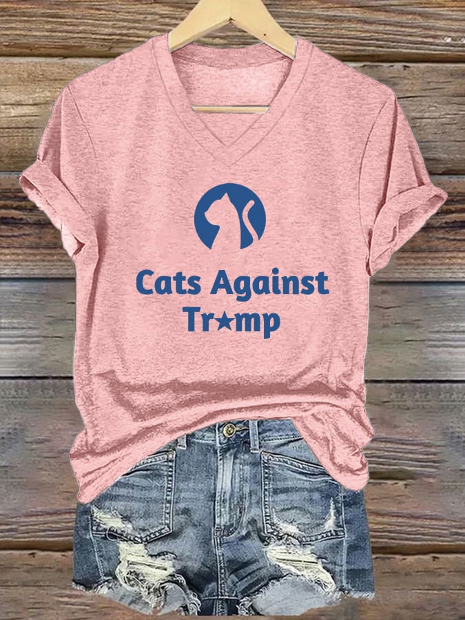 Women's Cats Against T Print T-shirt