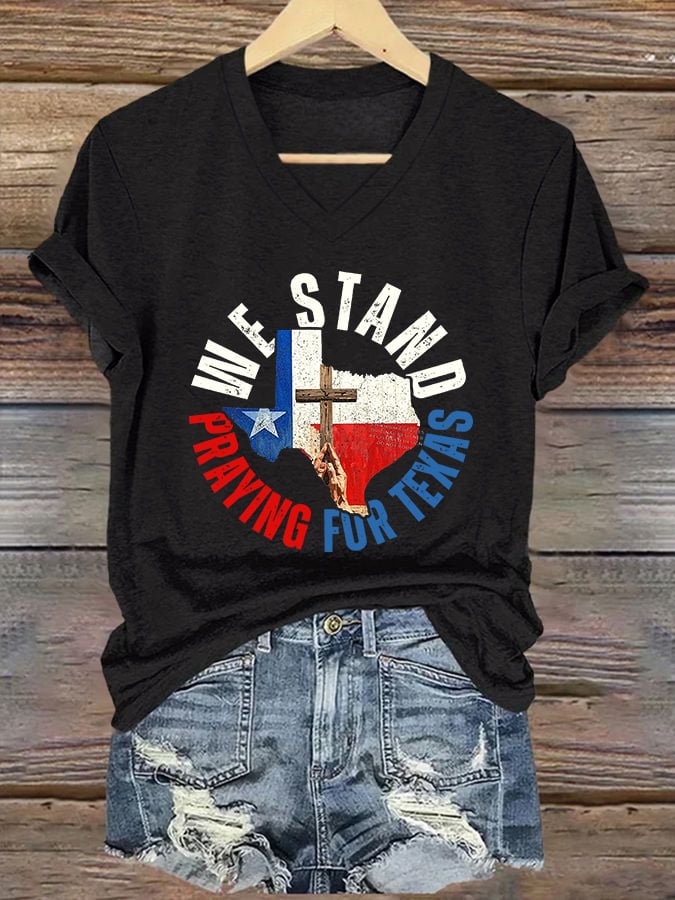 Women's Texas Spirit Never Gives Up Print T-shirt