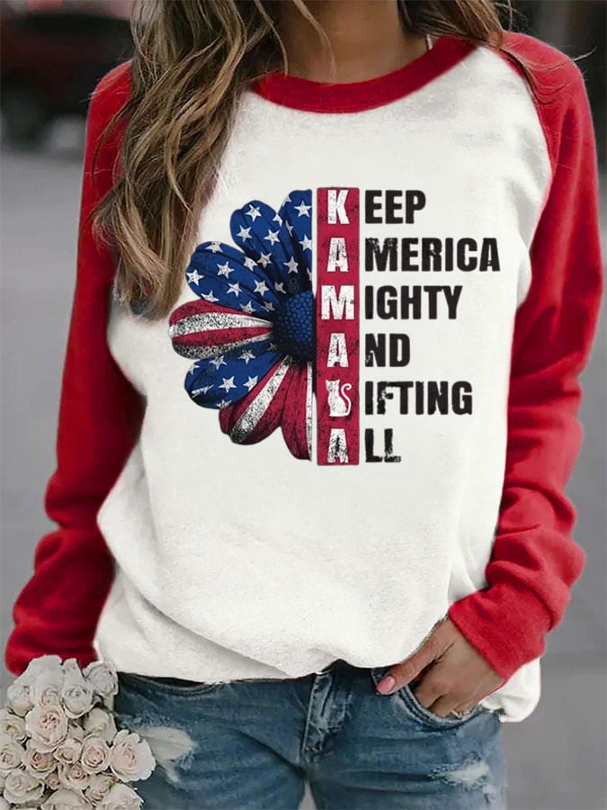 Women's Hot Flag Printed Casual Sweatshirt