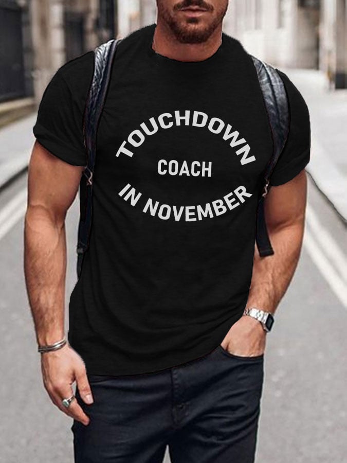 Men's touchdown coach printed T-shirt