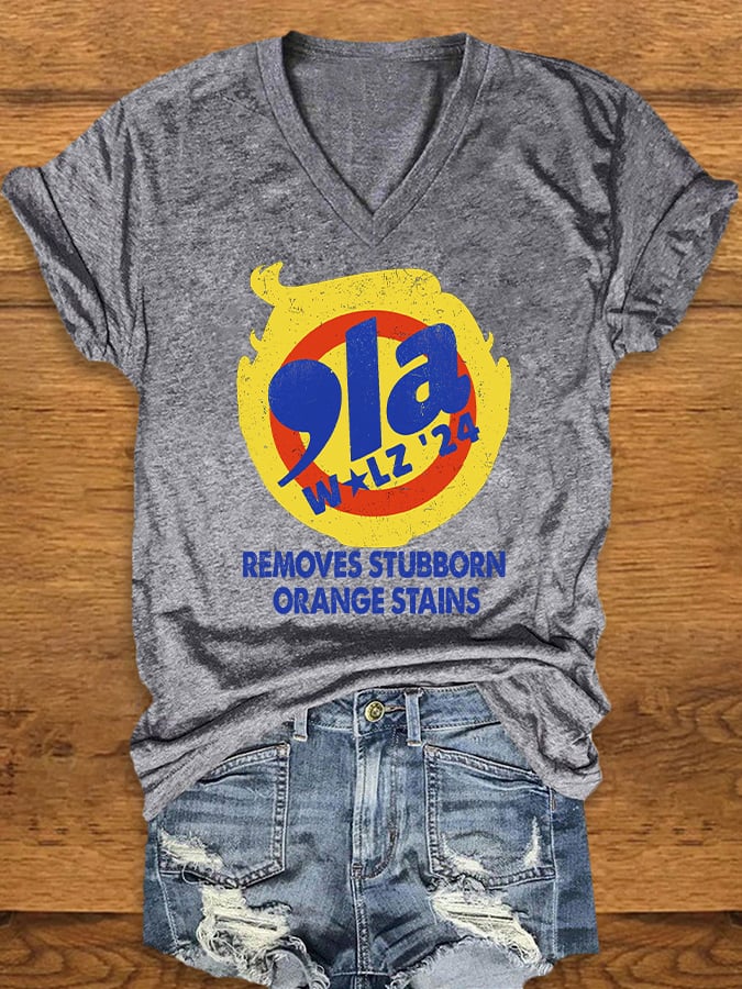 Women's 2024 Removes Stubborn Orange Stains Print T-Shirt