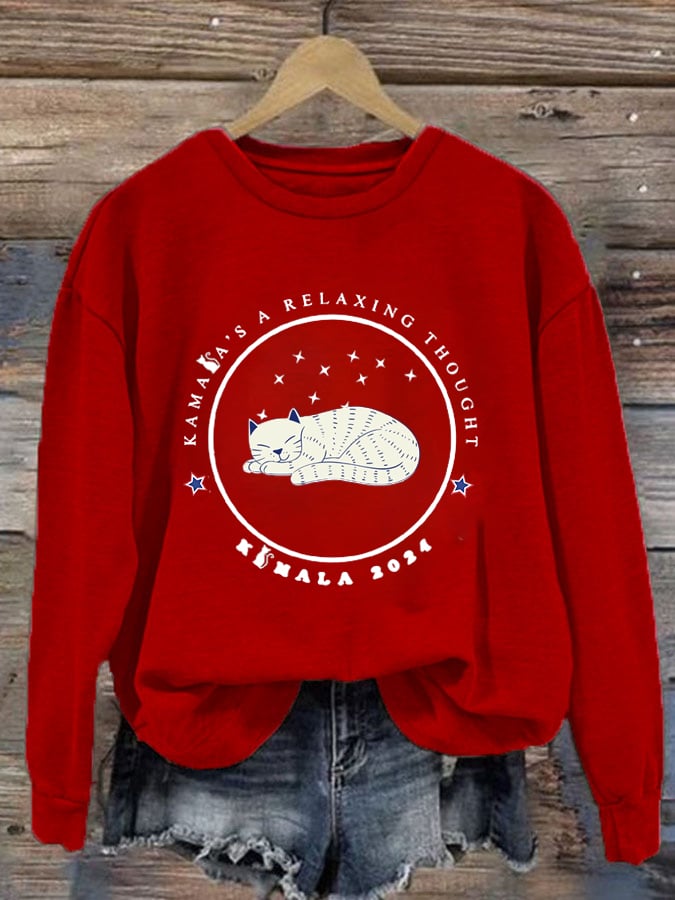 Women's kaml..printed round neck sweatshirt