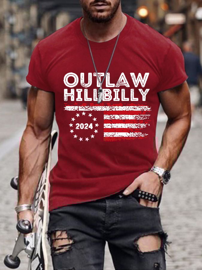 Men's The Outlaw and The Hillbilly Printed Casual T-Shirt