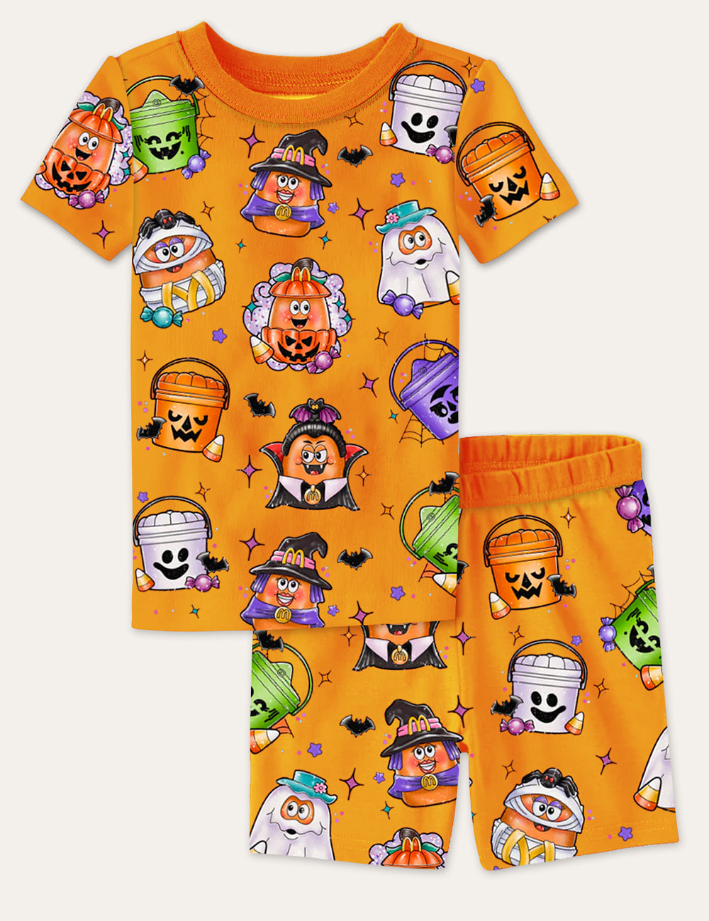 90's Nostalgic Halloween Nugs Print Kid's Pajama Set