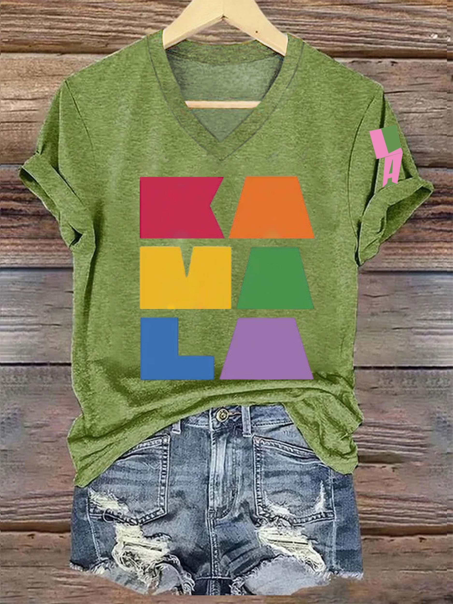 Women's La  Printed Short-Sleeved T-Shirt