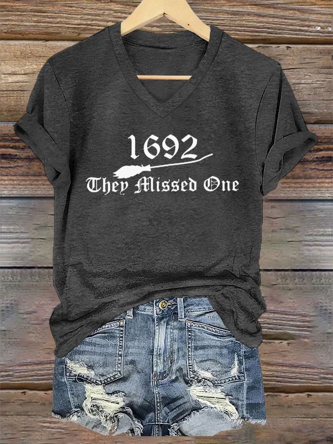 Women's 1692 They Missed One Print V-Neck T-Shirt
