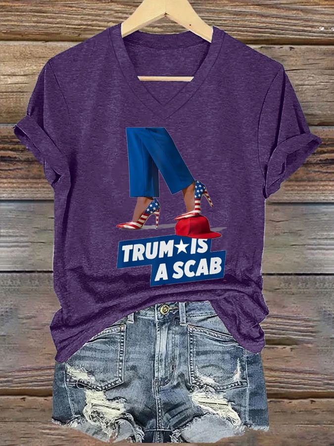 Women's general election hot comma la printed casual T-shirt