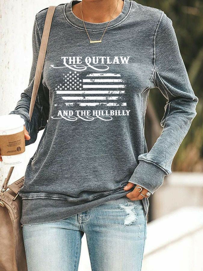 Women's The Outlaw and The Hillbilly Printed Casual Sweatshirt