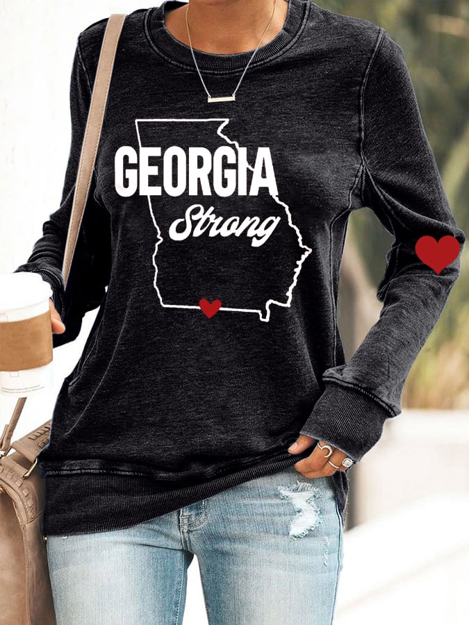 Women's Georgia Strong Printed Casual Sweatshirt
