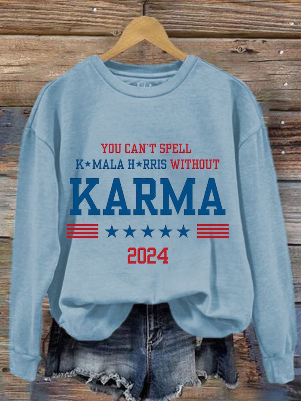 Women's You Can't Spell Comma La Without Karma 2024 Printed Sweatshirt
