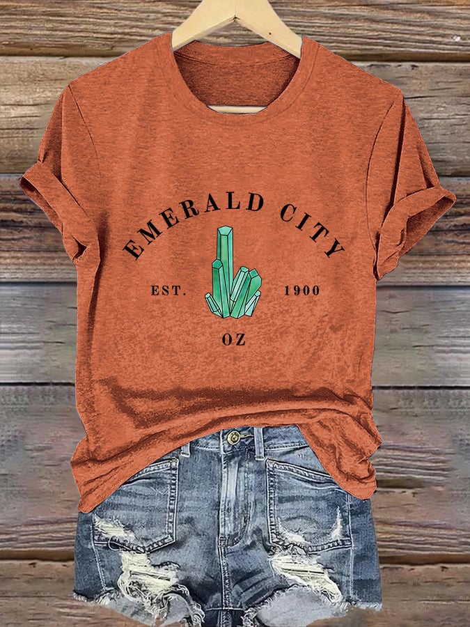 Retro Emerald City Of Oz Est. 1900 Print T-Shirt