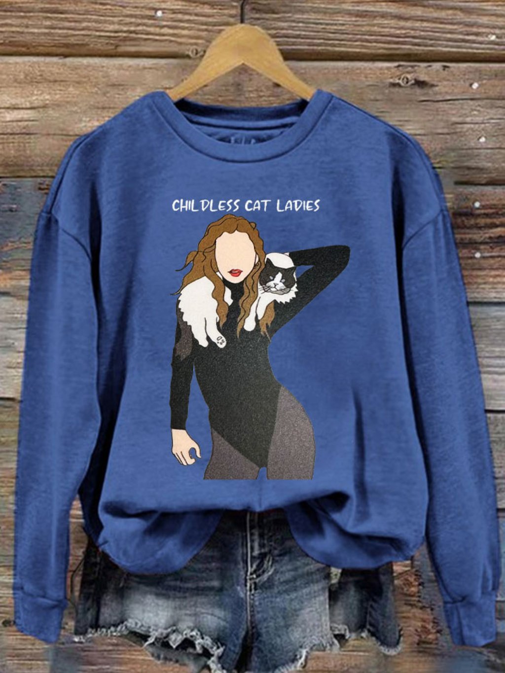 Women's Childless Cat Ladies Printed Sweatshirt