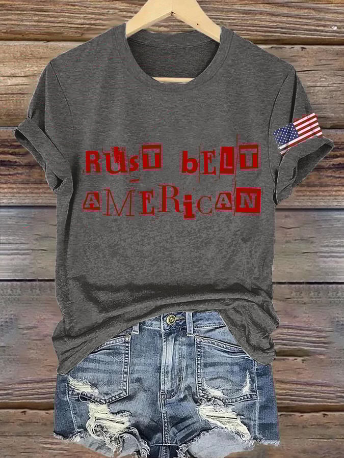 Retro Rust Belt American Print T-Shirt