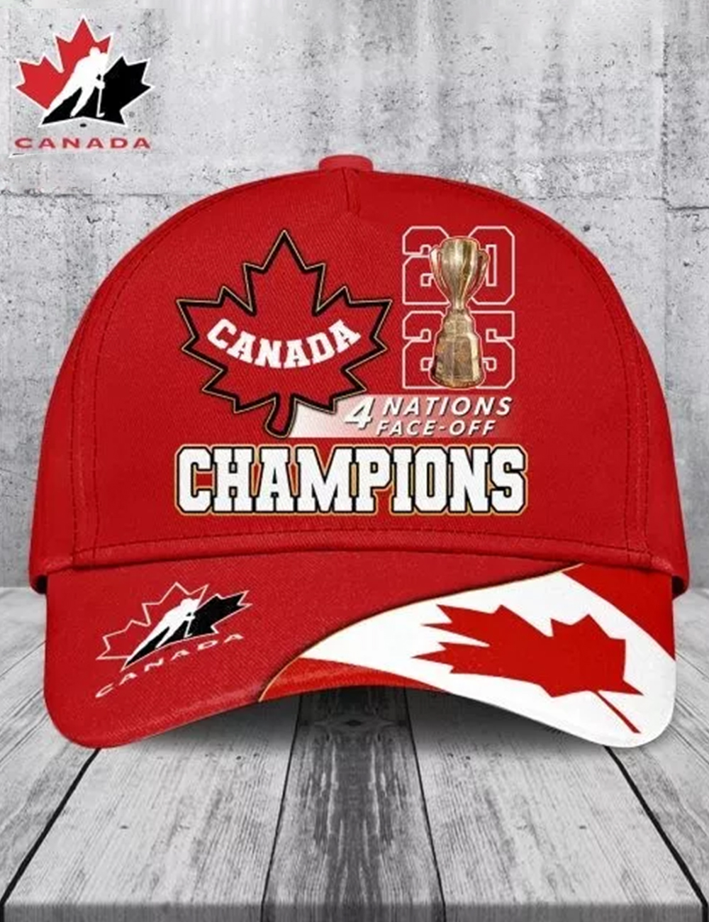 Canada 2025 4 Nations Face-Off Champions Baseball Cap