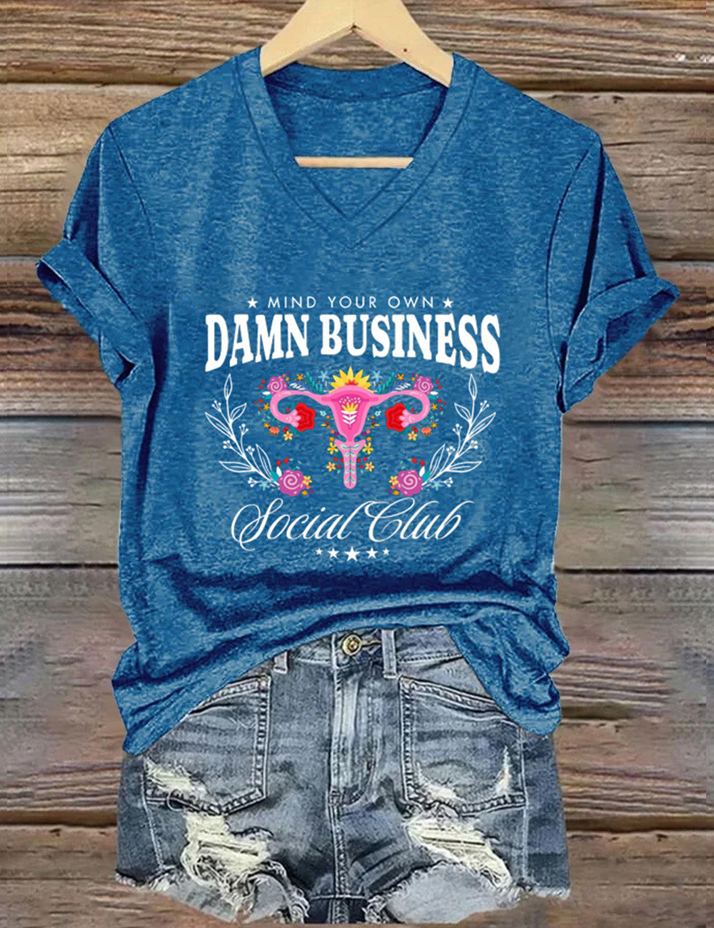 Women's Mind Your Own Damn Business Social Club Print T-Shirt