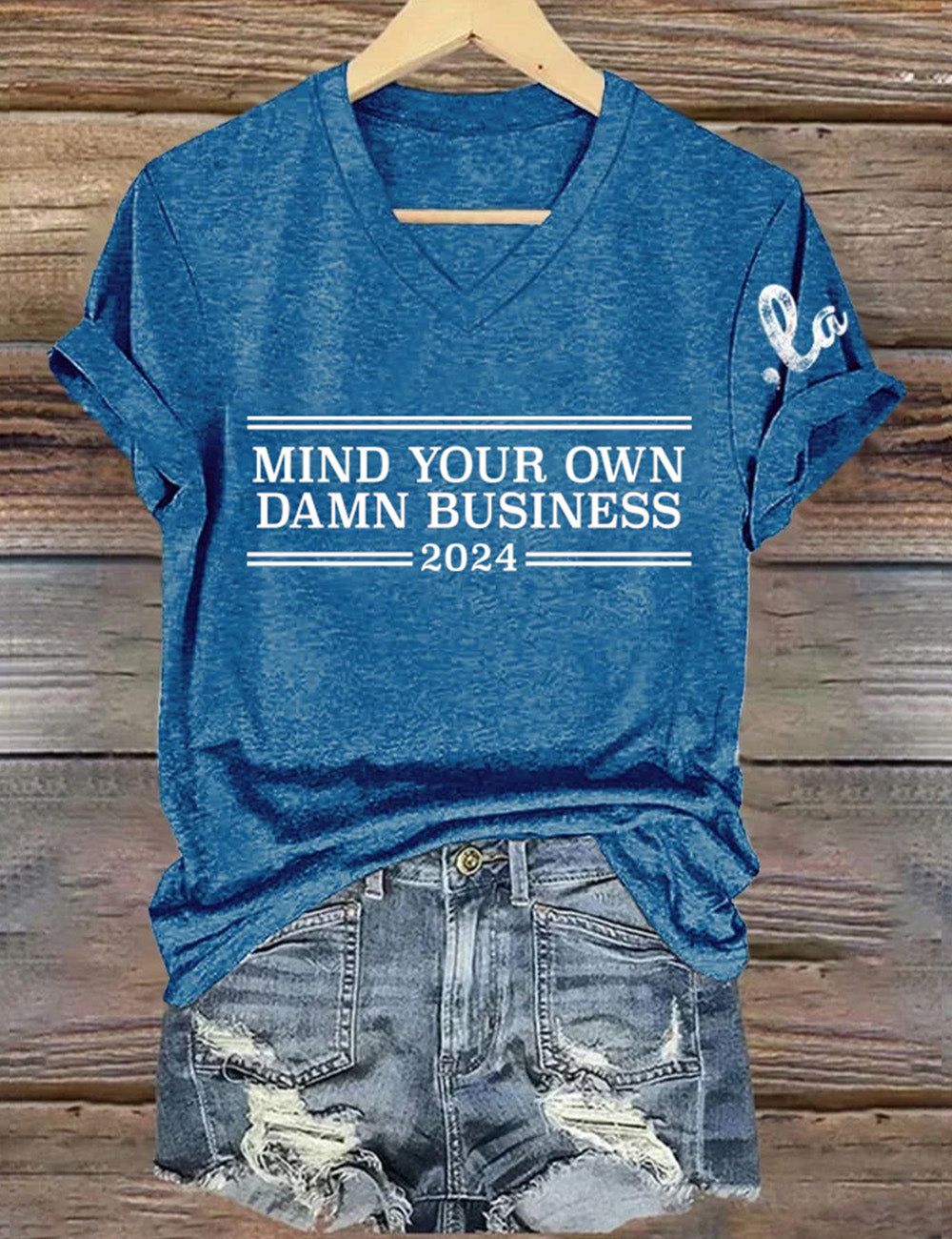 Women's Mind Your Own Damn Business 2024 Print T-Shirt