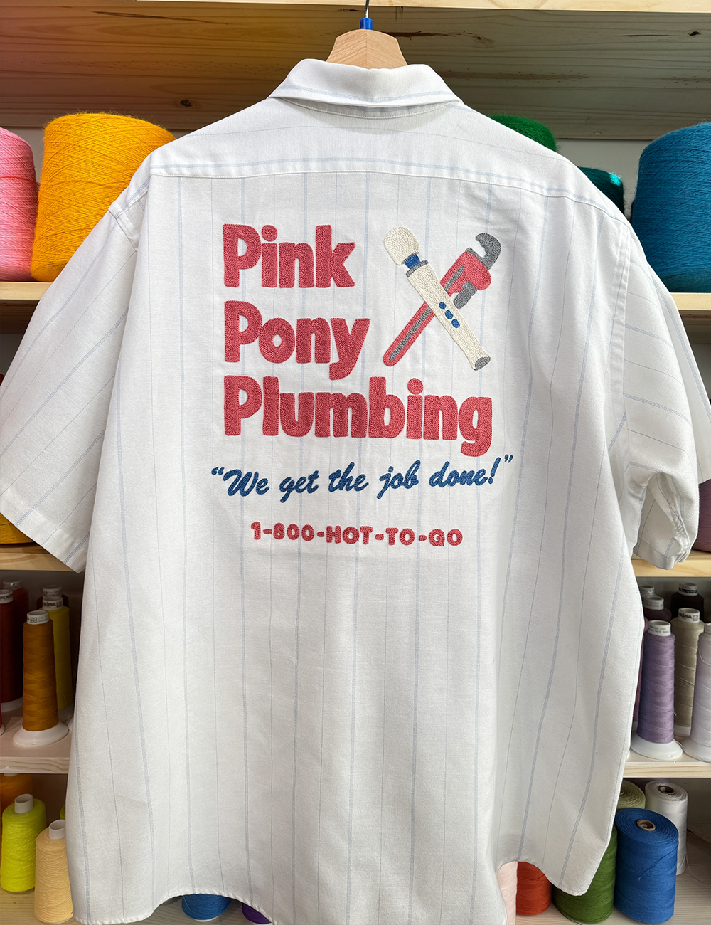 Chappell Roan Pink Pony Print Work Shirt