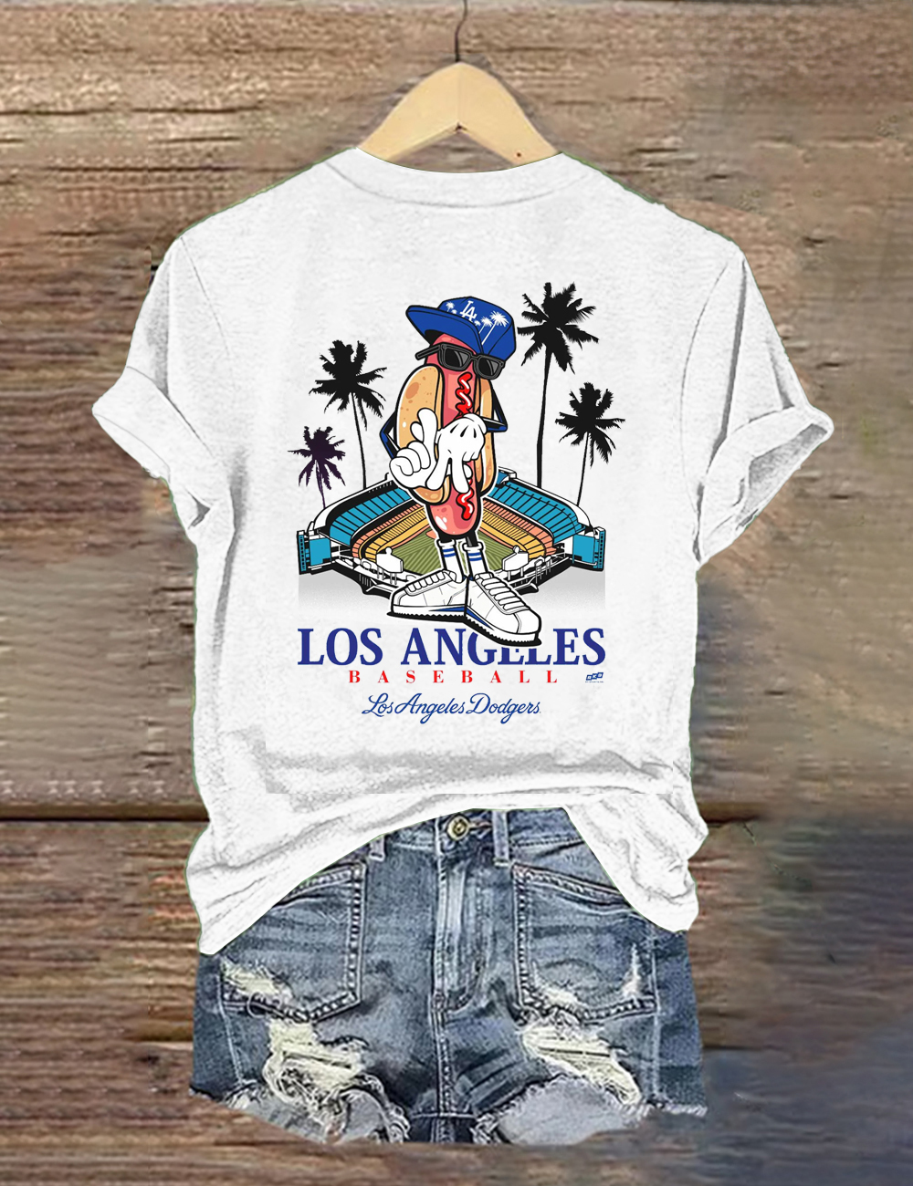 Vintage Los Angeles Dodger Dog Retro 90s LA Fingers T-Shirt