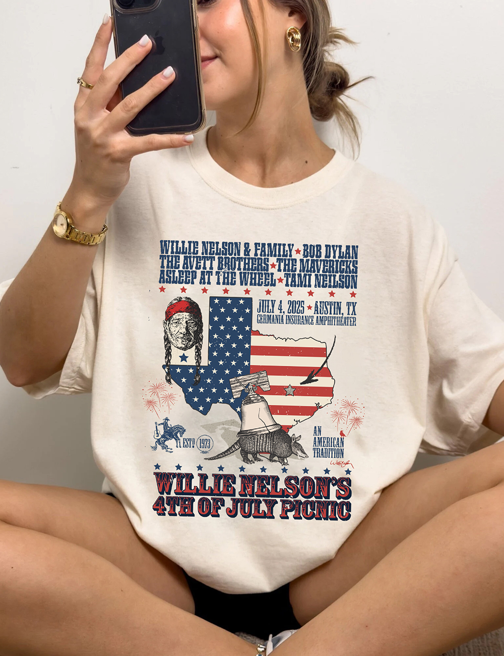 Willie Nelson’s 4th Of July Picnic 2025 T-Shirt