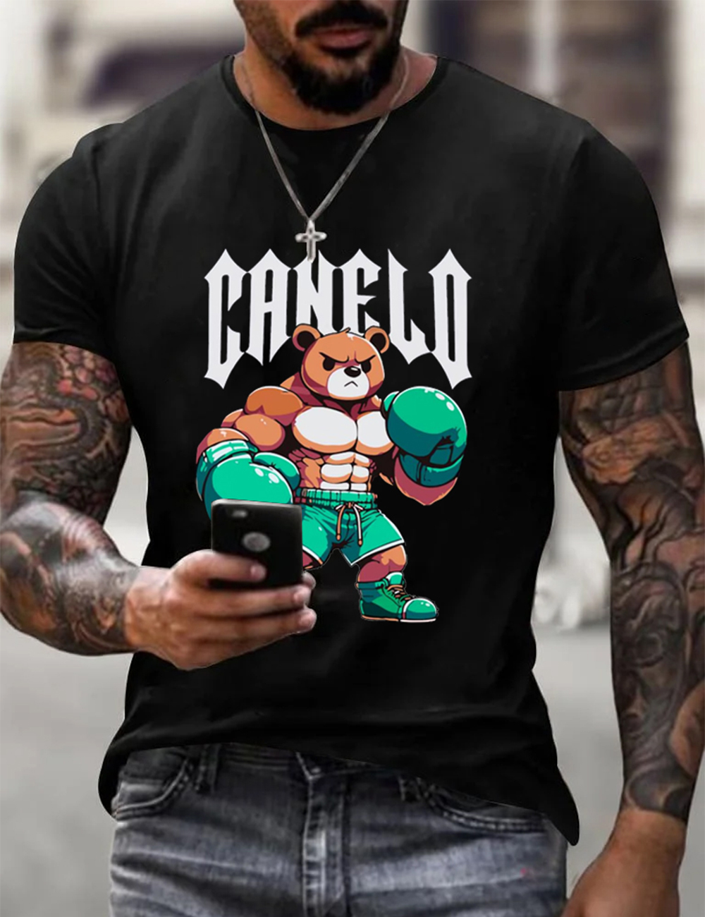 Men's Canelo Alvarez Bear Boxing T-Shirt