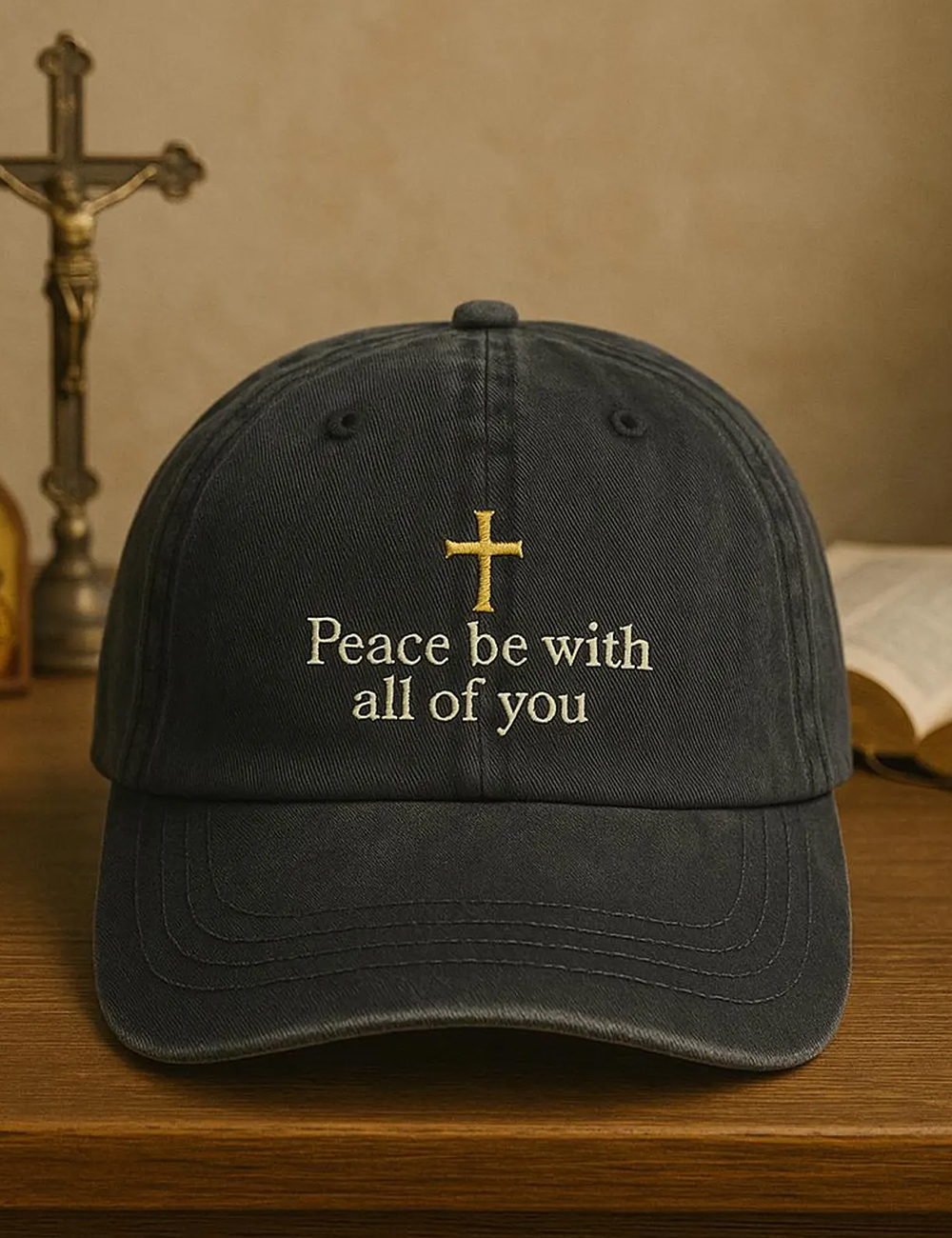 Peace Be With All Of You Pope Leo XIV Print Baseball Cap