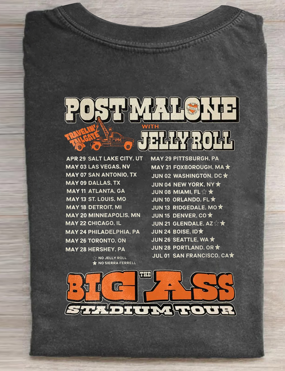 Post Malone Jelly Roll Posty Tour 2025 T-Shirt
