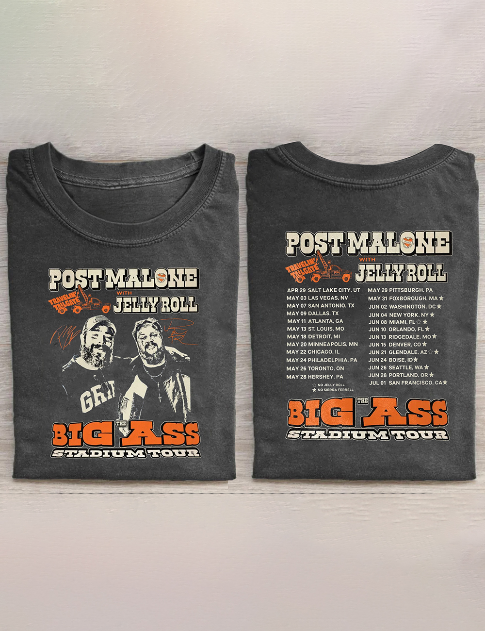 Post Malone Jelly Roll Posty Tour 2025 T-Shirt
