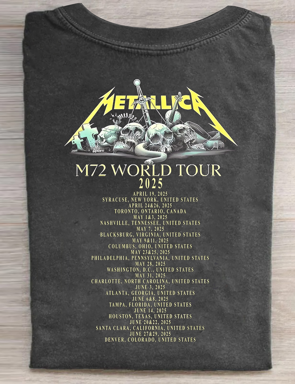 M72 Vintage Metallica World Tour 2025 T-Shirt