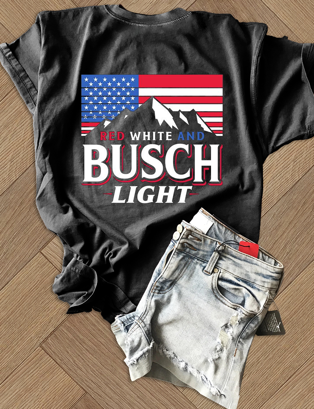 Red White And Busch Light 4th Of July T-Shirt