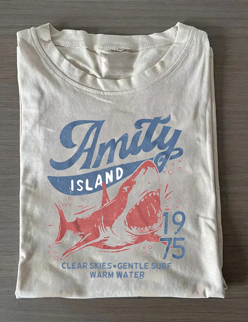 Jaws Amity Island 1975 Clear Skies Gentle Surf Warm Water T-Shirt