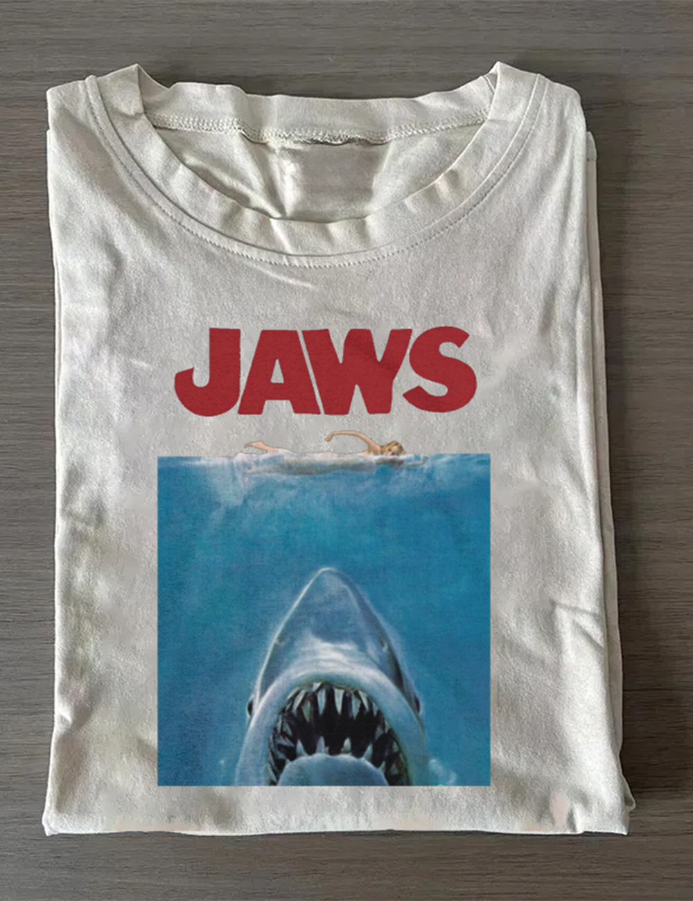 JAWS Classic Vintage Style Natural T-Shirt