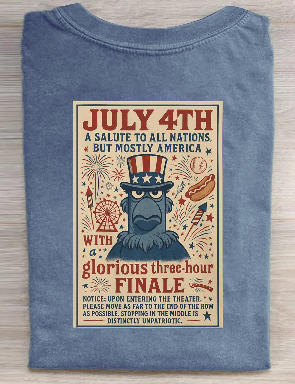 But Mostly America Patriotic Sam Eagle Muppets July 4th Fireworks Celebration T-Shirt