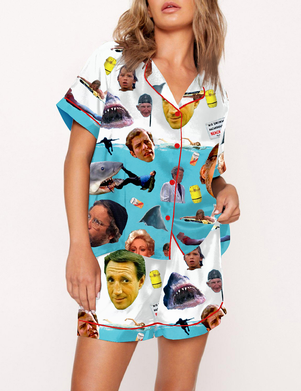 Women's Jaws 50th Anniversary Jaws Movie Print Pajama Set