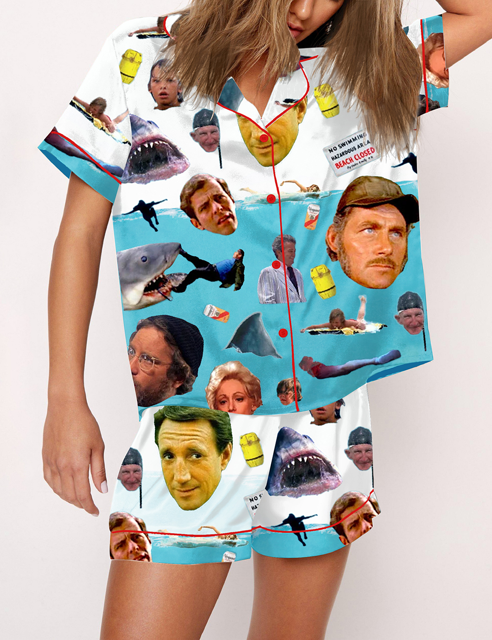 Women's Jaws 50th Anniversary Jaws Movie Print Pajama Set