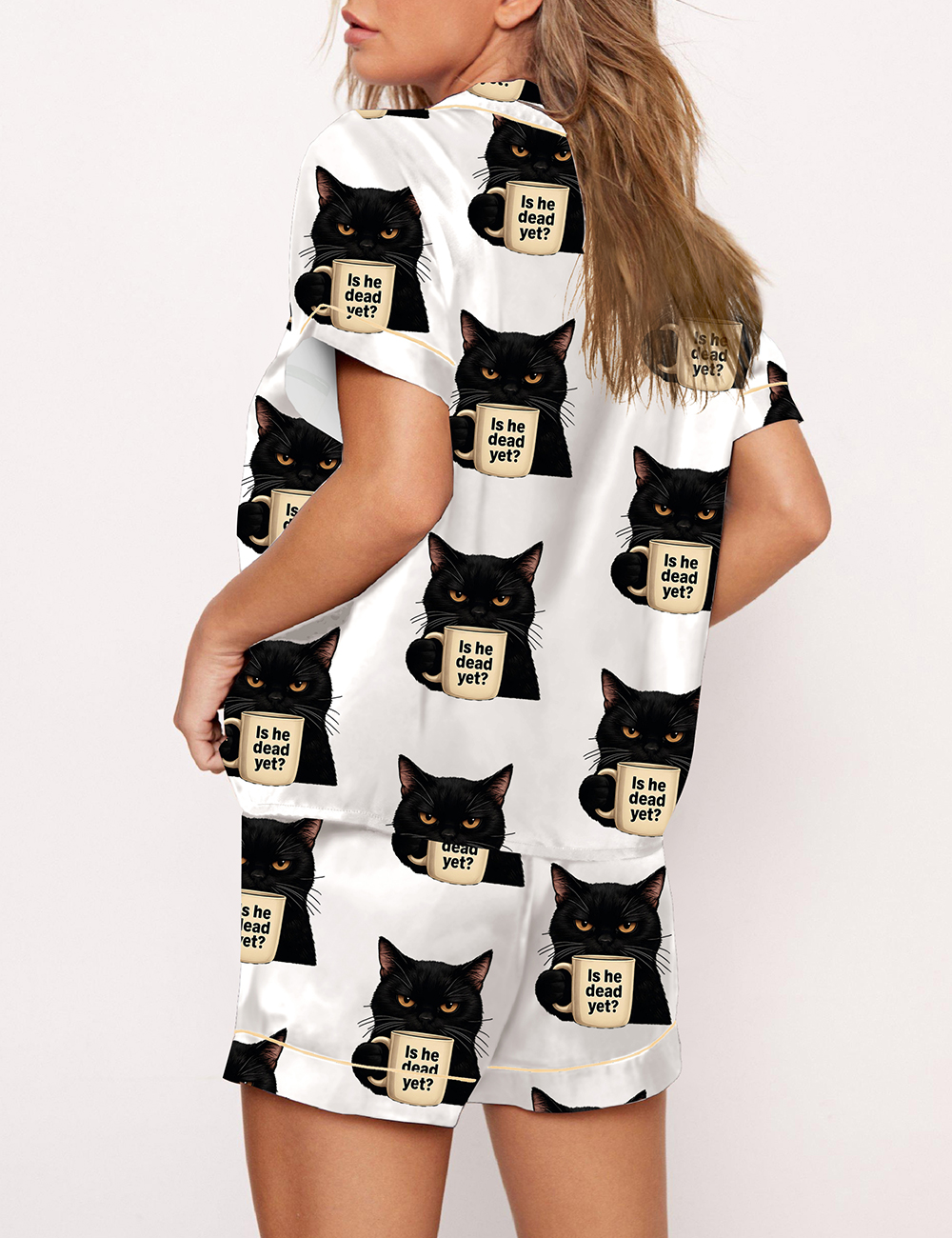 Women's Is He Dead Yet？ Print Pajama Set